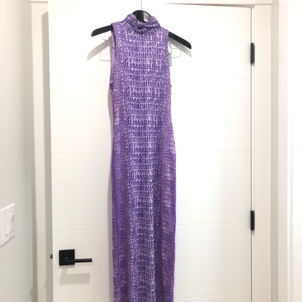 AFRM Purple Patterned Maxi Dress